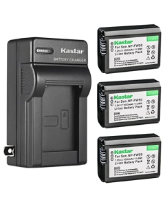 Kastar 3-Pack NP-FW50 Battery and AC Wall Charger Replacement for Pixii A1571 Camera, Pixii A2572 Camera, Hasselblad Lunar Mirrorless Digital Camera
