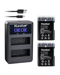 Kastar 2-Pack EN-EL14 Battery and LED2 USB Charger Compatible with Nikon EN-EL14a, EN-EL14b, EN-EL14c, EN-EL14, 27126 Battery, Nikon MH-24a, MH-24 Charger, Nikon D3300, D3400, D3500 DSLR Camera