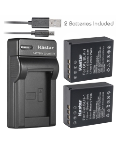 Kastar Battery 2 Pack & Slim USB Charger for Olympus BLH-1 BLH1 Battery and Olympus OM-D OMD E-M1 Mark II EM1 MARKII MARK2 Digital Camera