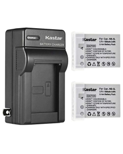 Kastar 2-Pack Battery and AC Wall Charger Replacement for Canon NB-5L NB5L, NB-5LH NB5LH, 1135B001 Battery, Canon CB-2LX CB-2LXE Charger, Canon Digital IXUS 850 is, Digital IXUS 860 is Cameras
