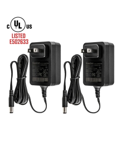 [UL Listed] Kastar 12V 2A 24W, 12 Volt Transformers, AC DC Power Supply Adapter Charger for LED Strip Light CCTV Camera DC, 2.1mm X 5.5mm Wall Plug (12 Volt - 2 Amp - 2Pack)