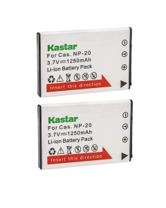 Kastar 2X Battery for Cas NP-20 & Exilim EX-M1 EX-M2 EX-M20 EX-S1 EX-S2 EX-S3 EX-S20 EX-S100 EX-S500 EX-S600 EX-S770 EX-S880 EX-Z4 EX-Z5 EX-Z6 EX-Z7 EX-Z8 EX-Z11 EX-Z60 EX-Z65 EX-Z70 EX-Z75 EX-Z77