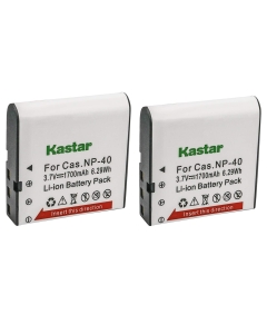 Kastar Battery (2-Pack) for Cas NP-40 & Cas Exilim EX-Z1000 EX-Z1050 EX-Z1080 EX-Z1200 EX-Z200 EX-Z30 EX-Z300 EX-Z40 EX-Z450 EX-Z50 EX-Z500 EX-Z55 EX-Z57 PRO EX-Z600 PRO EX-Z700 EX-Z750 EX-Z850