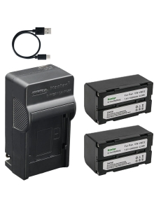 Kastar 2-Pack VW-VBD2 Battery and AC & USB-C Charger, Compatible with CGR-B202 B403 B814 VW-VBD1 BN-V812 VM-BPL13, for Panasonic PV-DV700 NV-DX100 Hitachi VM-E455 JVC GR-DV9000 Devices