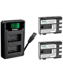 Kastar 2-Pack Battery with LZD2 USB Dual Charger Compatible with Canon NB-2L NB-2LH NB-2L12 NB-2L14, EOS 350D 400D Rebel XT XTi PowerShot G7 G9 S70 VIXIA HV20 HV30 ZR Series Camcorder