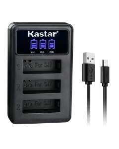Kastar LCD Triple USB Battery Charger Compatible with SJCAM SJ7 Star SJCAM SJ7B Battery and Charger, SJCAM SJ7 Star Sport Camera, SJCAM SJ7 Star 4K Ultra HD Action Camera