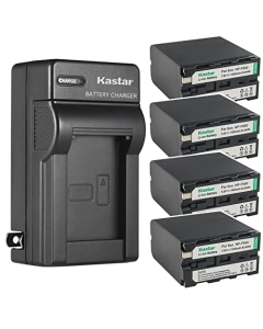 Kastar 4-Pack Battery and AC Wall Charger Replacement for Blackmagic Design Pocket Cinema Camera 6K Pro, Sound Devices MixPre-3, MixPre-6, MixPre-10T, Sound Devices 663, FEELWORLD F5 Pro 5.5
