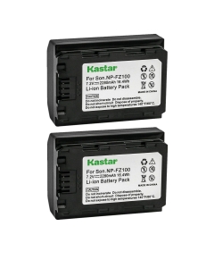 Kastar 2-Pack Battery Replacement for Sony NP-FZ100 NPFZ100 Battery, Sony BC-QZ1 Sony NPA-MQZ1K Charger, Sony Alpha α9 α9R α9S α9 II α7III α7R III α7C a6600 α1 Alpha 1, Sony VG-C3EM Battery Grip