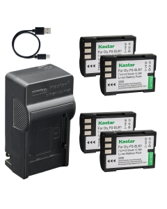 Kastar 4-Pack Battery and AC & USB-C Charger, Compatible with Olympus BLM-1 BLM-1S BLM-01 for E-1 E-3 E-30 E-520 EVOLT E-300 E-500 Cameras