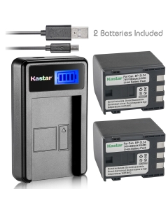 Kastar Battery (X2) & LCD USB Charger for Canon NB-2L24 BP-2L24 NB-2L24H BP-2L24H NB-2L14 BP-2L14 NB-2L13 BP-2L13 NB-2L12 BP-2L12 NB-2L5 BP-2L5 NB-2LH BP-2LH & Vixia HG10 Vixia HV30 ZR500 ZR600 ZR800