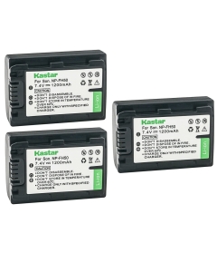 Kastar 3-Pack NP-FH50 Battery 7.4V 1200mAh Replacement for Sony DCR-SR10, DCR-SR11, DCR-SR12, DCR-SR100, DCR-SR190, DCR-SR200, DCR-SR210, DCR-SR220, DCR-SR290, DCR-SR30, DCR-SR300, DCR-SR32 Camera