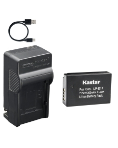Kastar 1-Pack Battery and AC & USB-C Charger, Compatible with Canon LP-E17, EOS Rebel T6i, T7i, T8i, SL2, SL3, EOS M3, M5, M6, M6 Mark II, 77D, 200D, 250D, 800D, RP, R8, R10, R50, R50 V, R100 Camera
