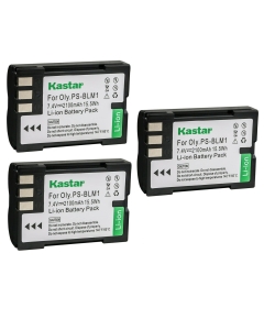 Kastar BLM1 Battery 3-Pack Replacement for Olympus BLM-1 BLM-1S, BLM-01 BLM01, PS-BLM1, BCM-2 Battery and Charger, Olympus HLD-2 Battery Grip, HLD-4 Battery Grip