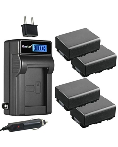 Kastar 4-Pack IA-BP210E Battery and LCD AC Charger Compatible with Samsung HMX-S10, HMX-S10BN, HMX-S10BP, HMX-S15, HMX-S15BN, HMX-S15BP, HMX-S16, SMX-F40, SMX-F40BN, SMX-F40LN, SMX-F40RN, SMX-F40SN