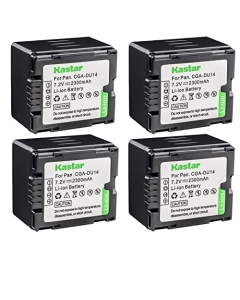 Kastar CGA-DU14 Battery (4-Pack) Replacement for Panasonic CGA-DU14 CGA-DU21 VBD140 VBD210 NV-GS508 MX500 PV-GS500 SDR-H280 VDR-D400 M75 M95 M250, Hitachi DZ-BP21SJ DZ-BP14S DZ-BP7S DZ-BP14SW Camera