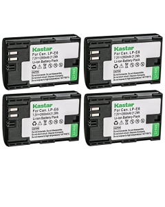 Kastar 4-Pack Battery Replacement for Canon LPE6NH Battery, Canon EOS R7 Mirrorless Camera