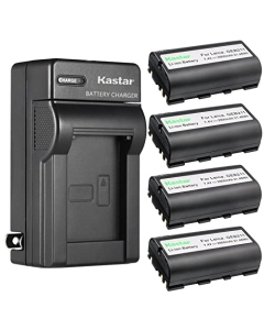 Kastar 4-Pack Battery and AC Wall Charger Replacement for Geomax ZBA600 Geomax ZBA400 Geomax ZBA200 Geomax 724117 Battery, Geomax Zoom 10 Zoom 20 Zoom 30 Zoom 35 PRO Zoom 80 Total Station Survey