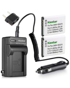 Kastar Battery 2-Pack and Charger for Sanyo Xacti VPC-GH2 VPC-GH3 VPC-GH4 VPC-PD1 VPC-PD2 VPC-PD2BK VPC-X1200 VPC-X1220 VPC-X1420 ICR-XPS01MF ICR-XPS03MF ICR-XRS120MF DMX-CS1S DMX-GH1 VPC-CG100 Camera