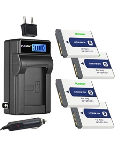 Kastar 4-Pack NP-BD1 Battery and LCD AC Charger Compatible with Sony NP-FD1 T Type Battery, Sony BC-CSD Sony BC-CS3, Cyber-Shot DSC-T900, Cyber-Shot DSC-TX1 Cameras