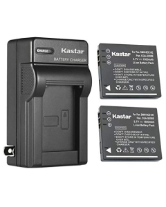 Kastar 2-Pack Battery and AC Wall Charger Replacement for Panasonic Lumix SDR-S10P, SDR-S10P1, SDR-S10PC, SDR-S15, SDR-S20, SDR-S25, SDR-S25A, SDR-S26, SDR-S26A, SDR-S26K, SDR-S26N, SDR-S26R, SDR-SW20