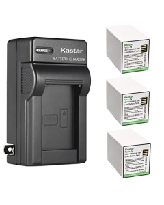 Kastar 3-Pack A-7a Battery and AC Wall Charger Replacement for Arlo Pro 4 XL Spotlight 3 Camera (VMS4352P VMS4352P-1CCNAS VMS4352P-5CCNAS VMS4352P-6CCNAS VMS4352P-7CCNAS VMS4352P-8CCNAS)