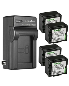 Kastar 4-Pack Battery and AC Wall Charger Replacement for Panasonic VW-VBG070 Battery, Panasonic SDR-H60, SDR-H60S, SDR-H60P, SDR-H68GK, SDR-H79, SDR-H79K, SDR-H79P, SDR-H80, SDR-H80A, SDR-H80K Camera