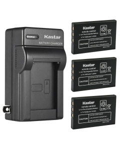 Kastar 3-Pack Battery and AC Wall Charger Replacement for DM-Tech DM-FV10BP, CS-SFM2SL, Govideo DM-FV10BP, JNC DM-FV10BP, DM-Tech DM-AV10, Govideo PVP4040, JNC Multimedia SSF-M2, Multimedia SSF-M20