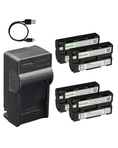 Kastar 4-Pack Battery and AC & USB-C Charger Compatible with Line 6 Variax JTV-59 JTV-69 JTV-89 Shuriken SR250 SR270 Standard Guitar Battery Replacement