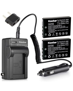 Kastar 2 Pack Battery and Charger for Kodak EasyShare DX6490 DX7440 DX7590 DX7630 P712 P850 P880 Z730 Z7590 Z760 DX7790 and Kodak KLIC-5001