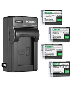 Kastar 4-Pack Battery and AC Wall Charger Replacement for Nikon EN-EL15 EN-EL15a EN-EL15b EN-EL15e Battery, MH-25 MH-25a MH-25b Charger, Nikon MB-D11, MB-D12, MB-D14, MB-D15, MB-D16, MB-D18 Camera