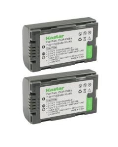 Kastar 2-Pack CGR-D08 Battery Replacement for Panasonic CGR-D120, CGR-D120A/1B, CGR-D120E/1B, CGA-D16, CGA-D16A/1B, CGA-D16R, CGA-D16S, CGA-D16SE/1B, CGA-D220, CGA-D220A/1B, CGA-D220E/1B Battery