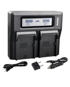Kastar 2 Pack Battery and LCD Dual Fast Charger for Sony NP-F990 Pro NP-F970 CCD-TRV45 CCD-TRV46 CCD-TRV47 CCD-TRV48 CCD-TRV49 CCD-TRV51 CCD-TRV510 CCD-TRV517 CCD-TRV54 CCD-TRV55 CCD-TRV56 CCD-TRV57