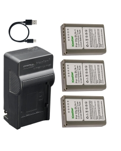 Kastar 3-Pack Battery and AC & USB-C Charger, Compatible with Olympus BLN-1 BLN1, for OM-D E-M1 E-M5 E-M5 Mark II Pen E-P5 Pen-F Cameras