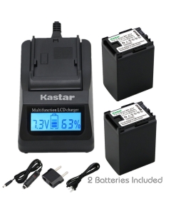 Kastar Fast Charger + BP-827 Battery 2X for Canon VIXIA HF10 HF11 HF20 HF21 HF100 HF200 HF G10 HF M30 M31 M32 HF M40 M41 HF M300 HF M400 HF S10 HF S11 HF S20 HF S21 S30 S100 S200 HG20 HG21 HG30 XA10