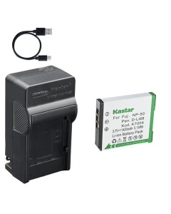 Kastar 1-Pack Battery and AC & USB-C Charger, Compatible with Fujifilm NP-50 NP-50A F770EXR F850EXR F900EXR X20 XP200 XF1, Pentax D-LI68 D-LI122 Optio Q10 Q-S1 VS20, SiOnyx Aurora Night Vision Camera