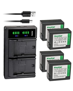 Kastar 4-Pack NP-FF70 Battery and LTD2 USB Charger Compatible with Sony NP-FF70, NP-FF71, NP-FF71S Battery, Sony DCR-HC1000, DCR-HC1000E, DCR-IP1, DCR-IP1E, DCR-IP1K, DCR-PC350, DCR-PC350E Camera