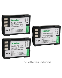 Kastar Battery (3-Pack) for Olympus BLM-1, BLM-01, PS-BLM1 Work for Olympus C-5060, C-7070, C-8080, E-1, E-3, E-30, E-520, EVOLT E-300, E-330, E-500, E-510 Cameras