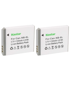 Kastar Battery (2-Pack) for NB-6L, CB-2LY and Canon PowerShot D20, S90, S95, S120, SD980 is, SD1300 is, SD4000 is, SX170 is, SX240 HS, SX260 HS, SX280 HS, SX510 HS, SX600 HS, SX700 HS Cameras