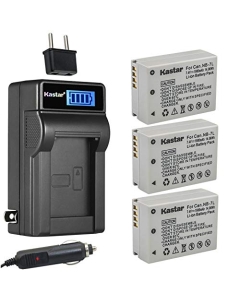 Kastar 3-Pack NB-7L Battery and LCD AC Charger Compatible with Canon NB-7L NB7L, NB-7LH NB7LH, CB-2LZ CB-2LZE, Canon PowerShot G11, PowerShot G12, PowerShot SX30 is, PowerShot SX30IS Digital Cameras