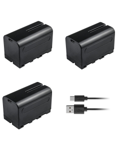 Kastar 3-Pack NP-F770T Type-C Rechargeable Li-Ion Battery 7.4V 5800mAh Compatible with Sony NP-F550 NP-F570 NP-F750 NP-F770 NP-F960 NP-F970 NP-F980 for Camera Camcorder LED Video Light Monitor