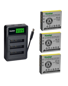 Kastar 3-Pack Battery with LZD3 USB Triple Charger Compatible with Fujifilm NP-50 Pentax D-LI68 D-LI122 SiOnyx SX-50, FinePix F50FD F60FD F70EXR F100FD F200EXR F300EXR X10 X20 XP100 XP200 Cameras