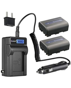 Kastar 2-Pack NP-FM50 Battery and LCD AC Charger Compatible with Sony NP-FM30 NP-FM50 NP-FM55H NP-QM50 NP-QM51 NP-FM70 NP-FM71 NP-QM71 NP-QM71D NP-FM90 NP-FM91 NP-QM91 NP-QM91D BC-VM50 BC-VM10 BC-V615