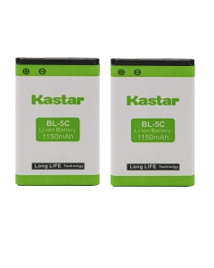 Kastar BL-5C Battery 2-Pack Replacement for Retevis RT22 RT22S RT15 RT19, WLN KD-C1 Walkie Talkies, LUITON LT-316, TIDRADI TD-M8, Zastone X6, Zeadio ZS-B1 DC Two Way Radios