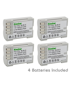 Kastar Battery (4-Pack) for Olympus BLM-5, PS-BLM5 Work with Olympus C-8080 C-7070 C-5060 E1 E3 E5 E300 E330 E500 E510 E520 Digital Cameras