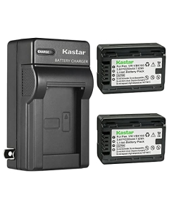 Kastar 2-Pack Battery and AC Wall Charger Replacement for Panasonic SDR-T76, SDR-T76K, SDR-T95, HC-V10, HC-V10EB-K, HC-V10EB-R, HC-V10EG-K, HC-V10EG-R, HC-V10GK, HC-V10K, HC-V10M, HC-V100, HC-V100K