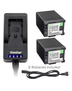 Kastar LED Super Fast Charger & Battery x2 for Canon BP-828 BP-820 VIXIA GX10 XF400 XF405 HFG30 HFG40 HF G50 HF G60 HFM32 HFM40 HFM400 HF20 HF200 HG20 HG21 XA10 XA20 XA25 XA30 XA35 XA40 XA45 XA50 XA55