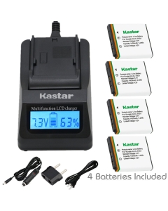 Kastar Ultra Fast Charger(3X faster) Kit and Battery (4-Pack) for Kodak KLIC-7001 and Kodak EasyShare M320, M340, M341, M753 Zoom, M763, M853 Zoom, M863, M893 IS, M1063, M1073 IS, V550, V570, V610, V705, V750 Cameras [Over 3x faster than a normal charger 