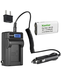 Kastar 1-Pack CR-V3 Battery and LCD AC Charger Compatible with BENQ DC4500, B-155, Vivitar V3315, V3330, V3675, V3695, V3705, V3715, V3730, V3740, V3746, V3755, V3826 Camera