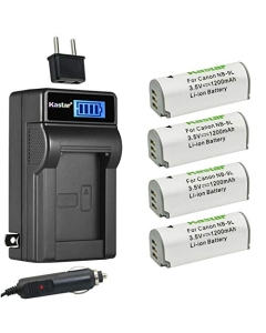 Kastar 4-Pack NB-9L Battery and LCD AC Charger Compatible with Canon PowerShot N, PowerShot N2, Powershot ELPH 510 HS, Powershot ELPH 520 HS, Powershot ELPH 530 HS, Powershot SD4500 is Digital Camera