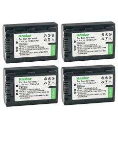 Kastar 4-Pack NP-FH50 Battery 7.4V 1200mAh Replacement for Sony DCR-SR10, DCR-SR11, DCR-SR12, DCR-SR100, DCR-SR190, DCR-SR200, DCR-SR210, DCR-SR220, DCR-SR290, DCR-SR30, DCR-SR300, DCR-SR32 Camera